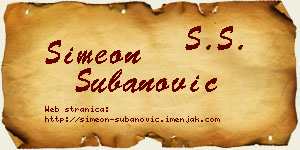 Simeon Subanović vizit kartica